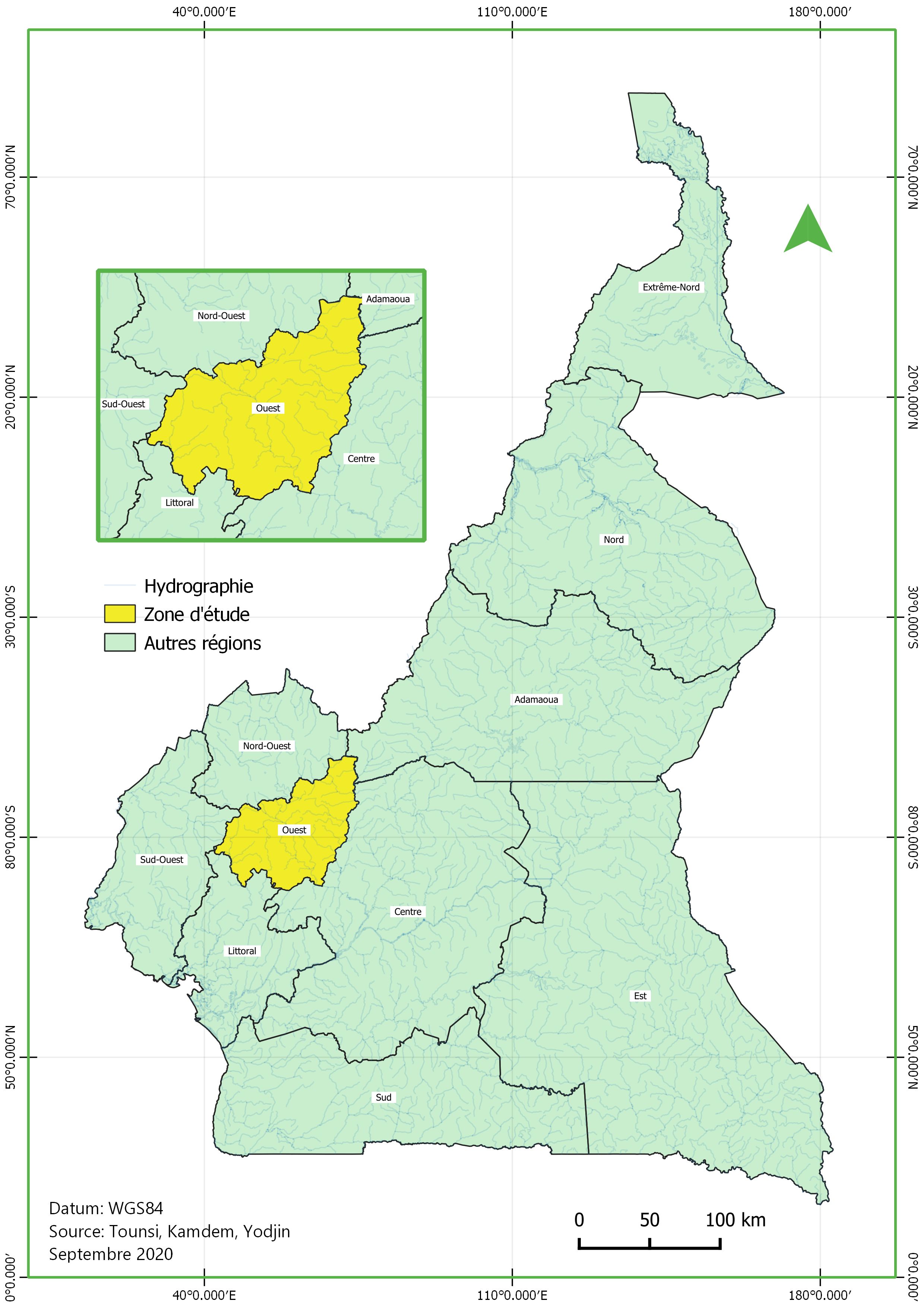 Zone d'étude Ouest Cameroun