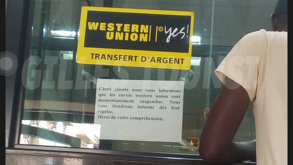 Transfert Western Union suspendu