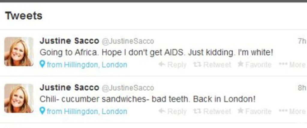 Tweet Justine Sacco