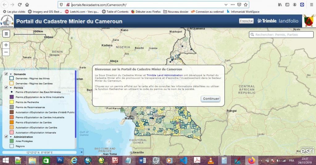 Portail du Cadastre Minier du cameroun