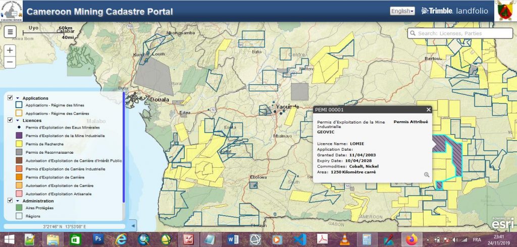 Cameroon Mining Cadastral Portal