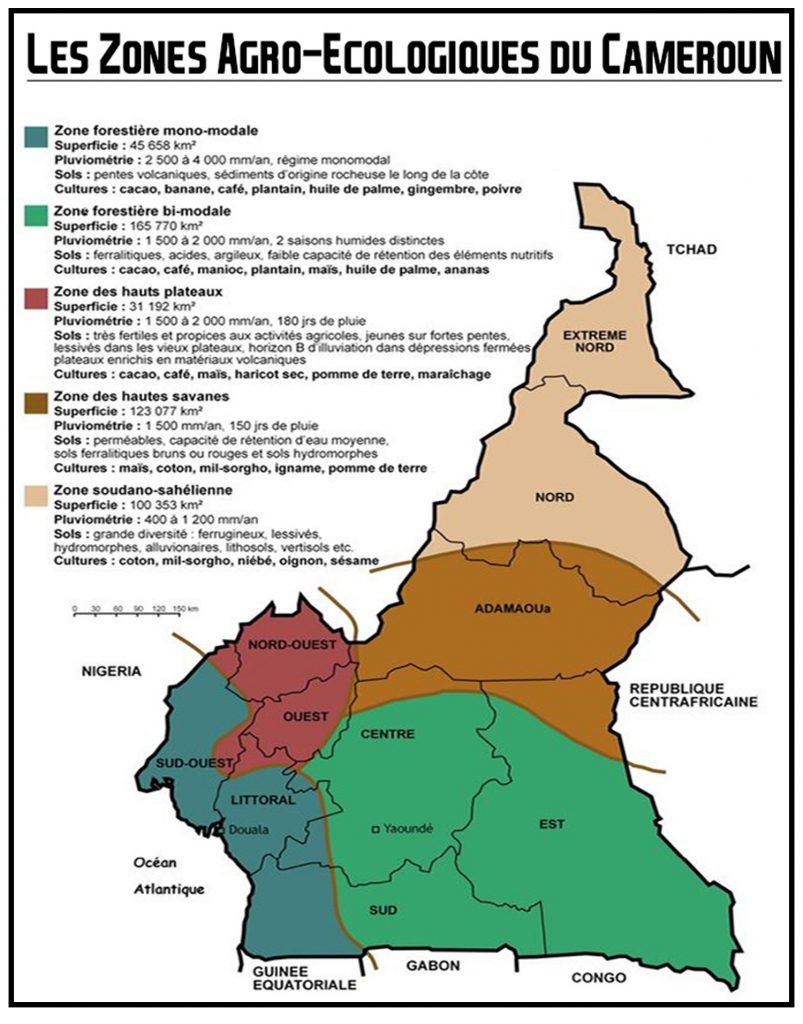 Les zones agro-ecologiques du Cameroun