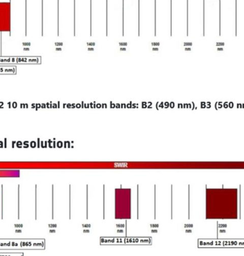 Crop Sentinel bandes spectrales