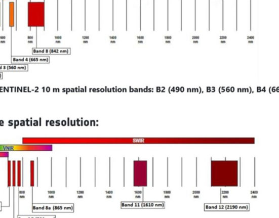 Crop Sentinel bandes spectrales