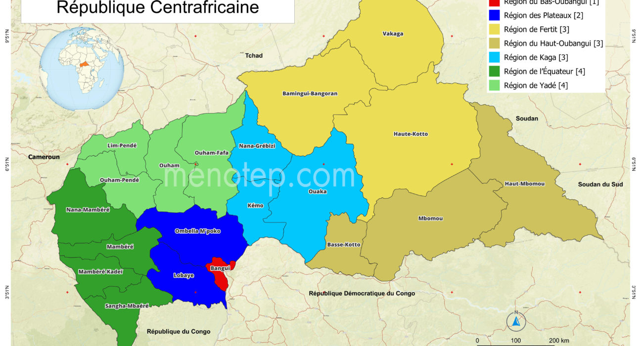 Les nouvelles divisions administratives de la Centrafrique