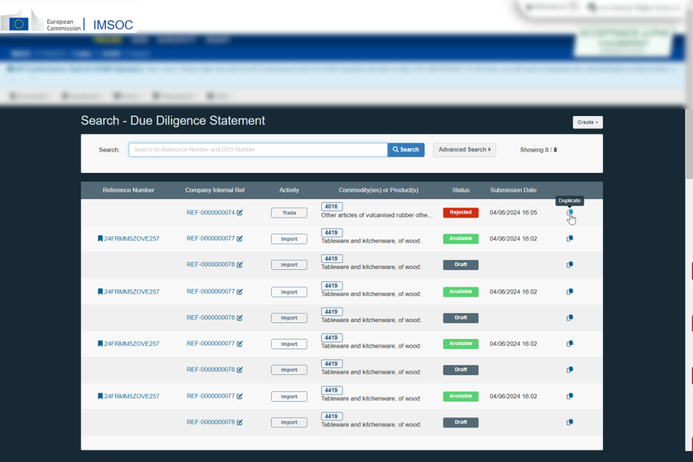 Une interface de la plateforme