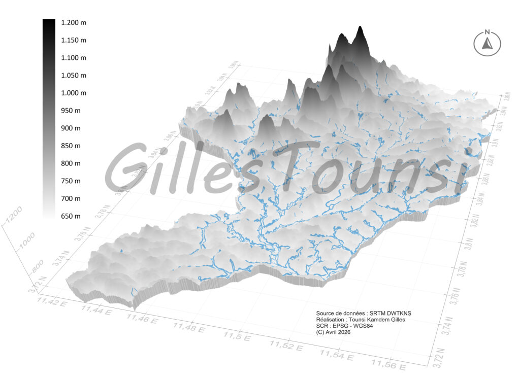 Geomorphologie de Yaounde en 3D